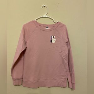 long sleeve pink sweatshirt